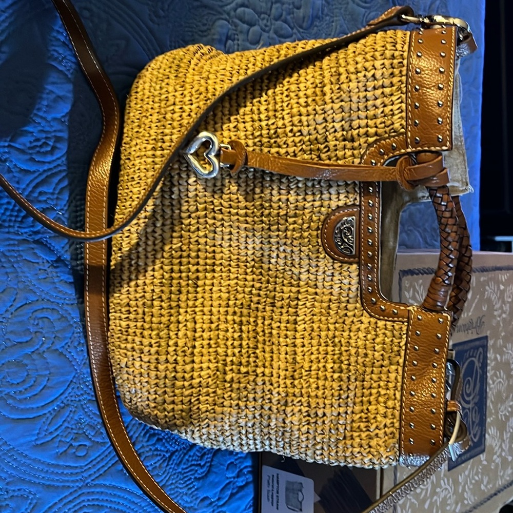 Brighton Hampton straw crossbody